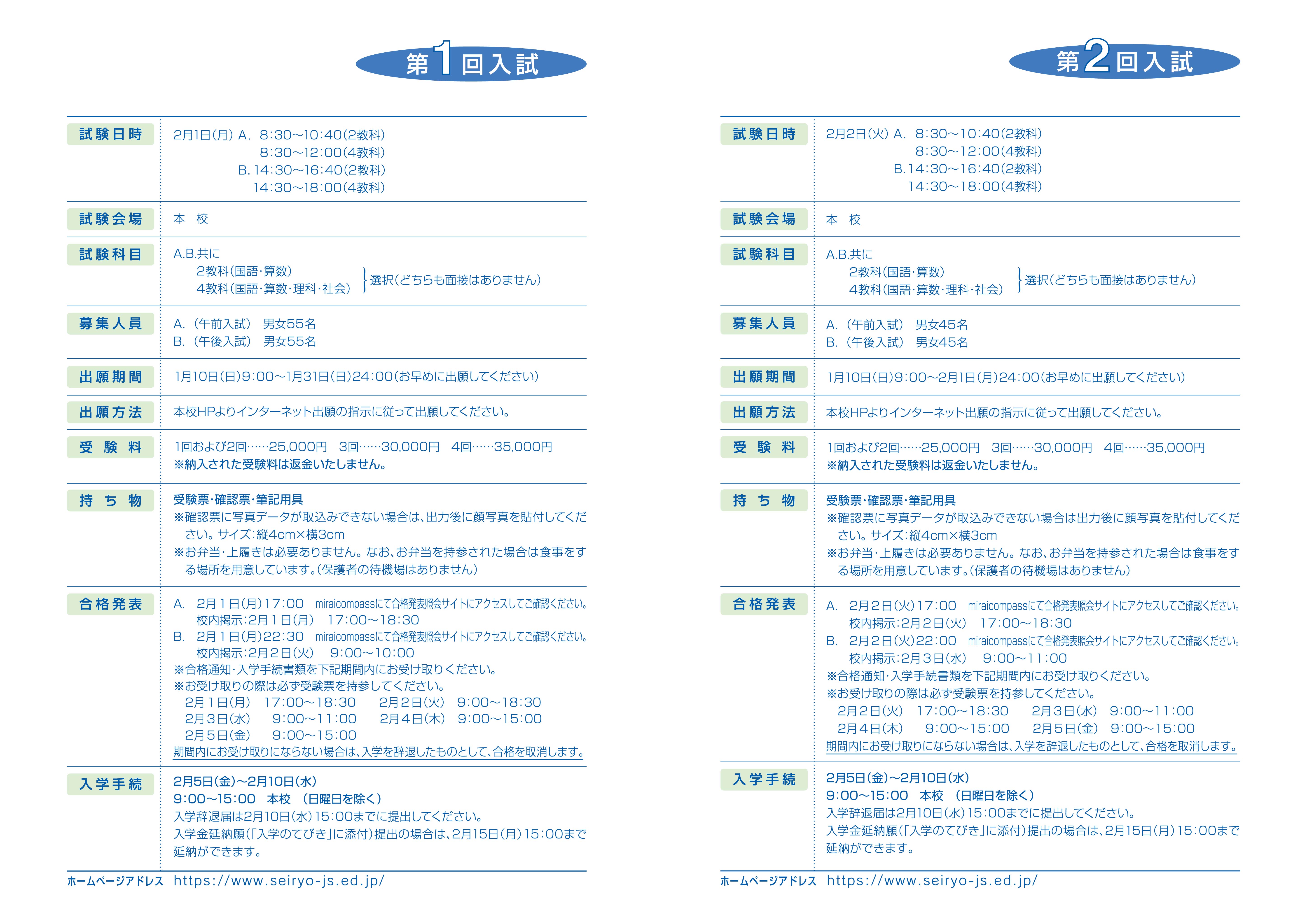 生徒募集要項