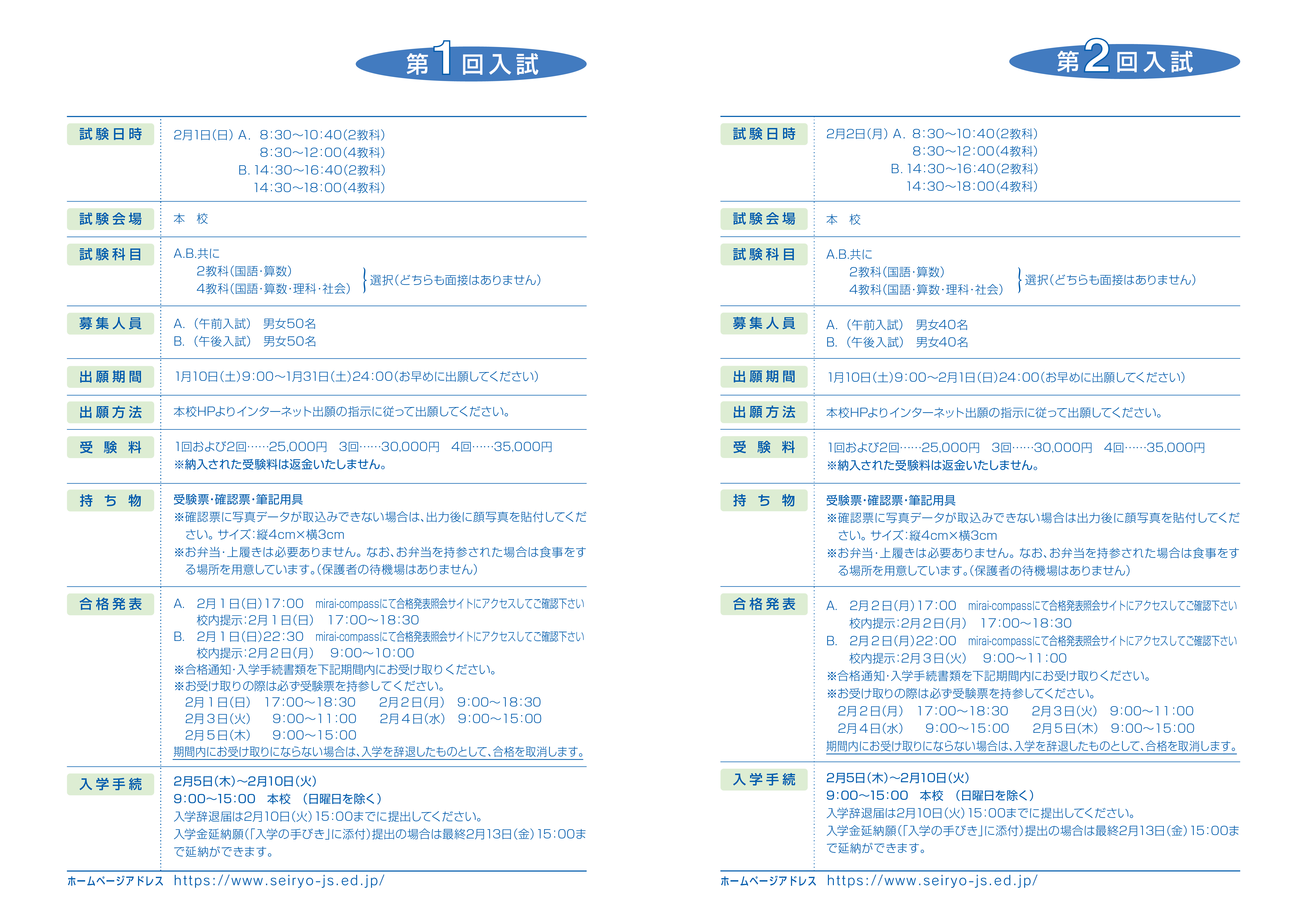 生徒募集要項